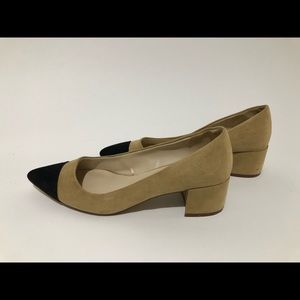 Zara Basic Tan Black Size 7 Pumps Block Heel